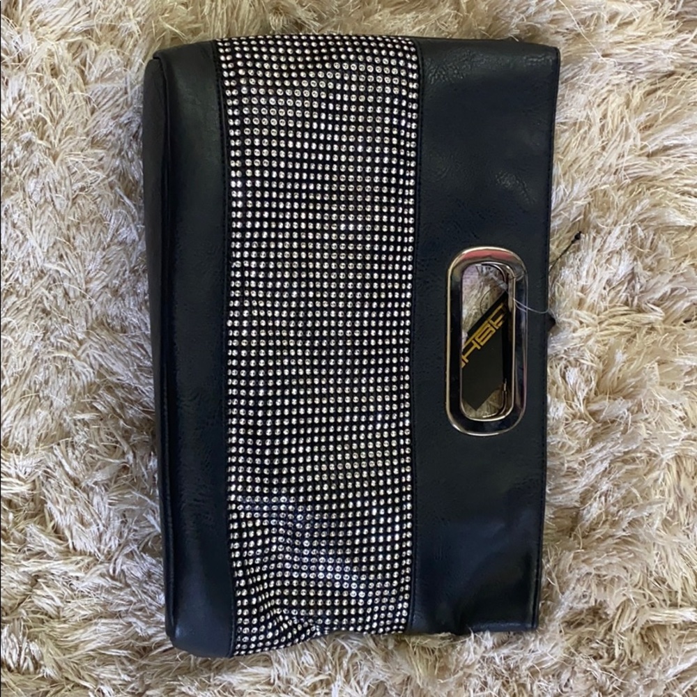 NWT Black with bling crystals purse